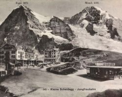 Postkarte von der Kleinen Scheidegg aus dem Jahr 1912.