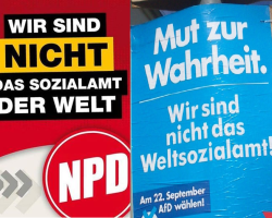 Ähnliche Plakate: AfD und NPD.